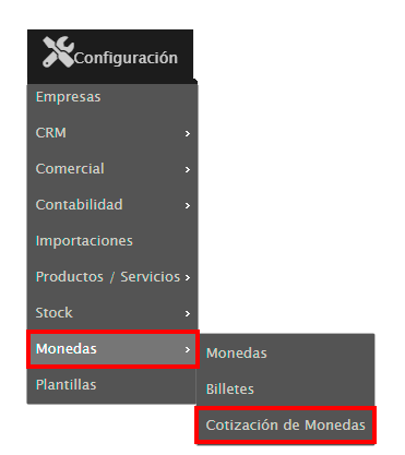 Cotización de Monedas